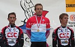 Frank Schleck, Kim Kirchen and Andy Schleck on the podium of the Luxemburgish National Championships 2006